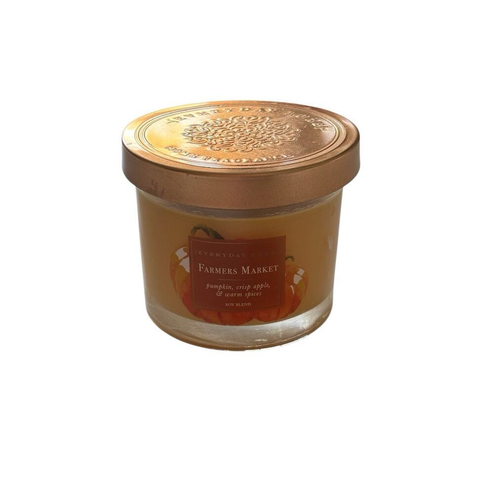 EVERYDAY LUXE Farmers Market Pumpkin Crisp Apple Soy Blend Wax Candle 3.4 oz